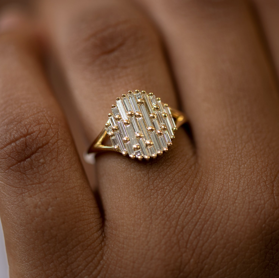 Light Catcher Baguette Diamond Cluster Ring