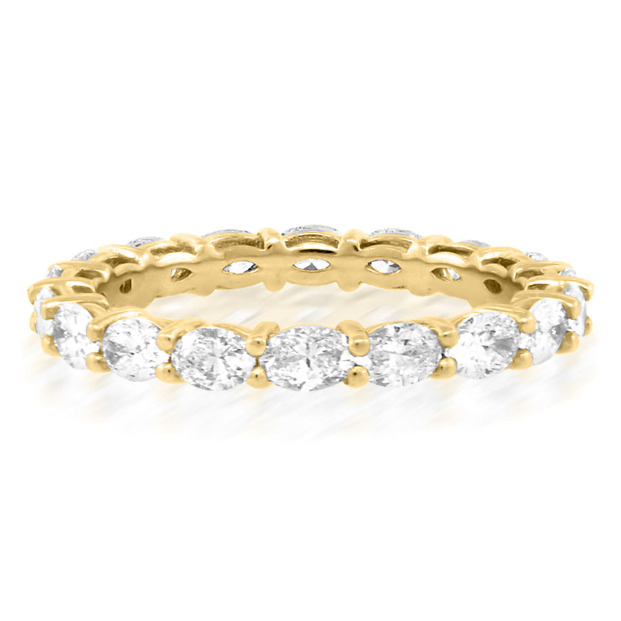 Oval Diamond Eternity Yellow Gold Ring