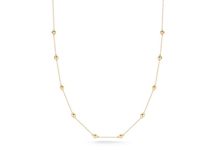 Poppy Rae Pebble Station Yellow Gold Necklace