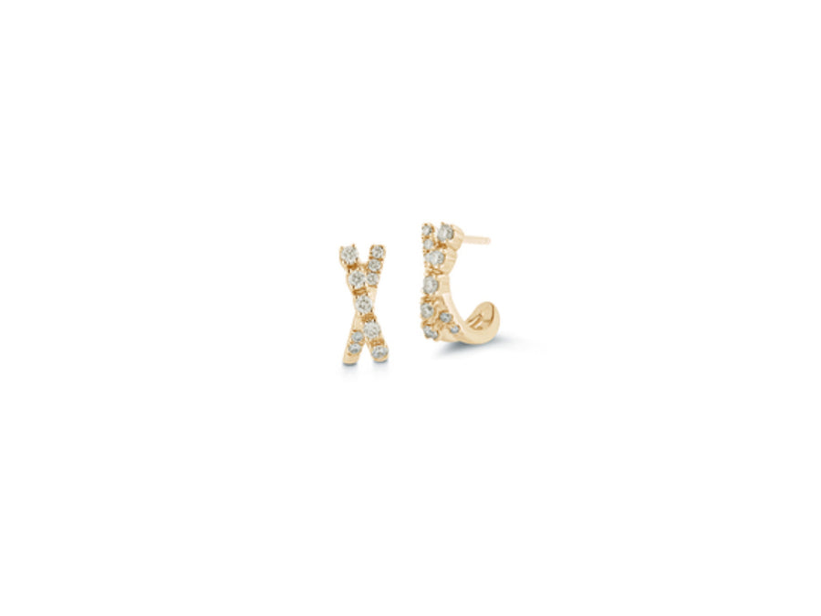 Ava Bea Crossover Mini Yellow Gold Huggies