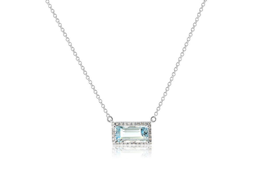 Aquamarine & Diamond Necklace