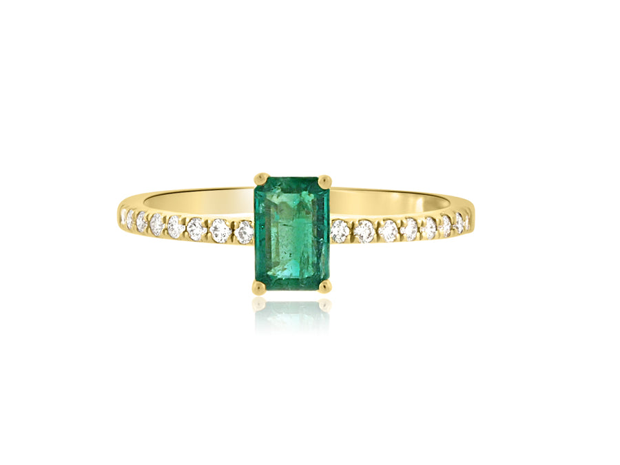 Emerald & Diamond Ring in 14K Two-Tone Gold – D'amati Fine Jewelry