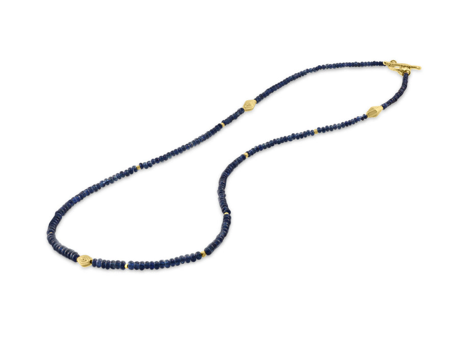 Blue Sapphire & Yellow Gold Necklace
