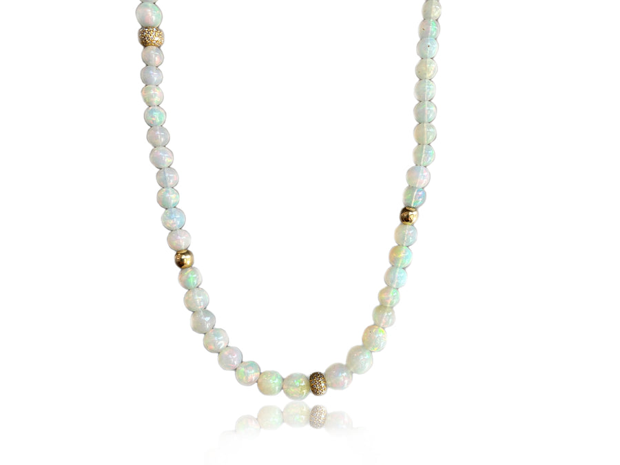 Opal & Gold Bead Necklace