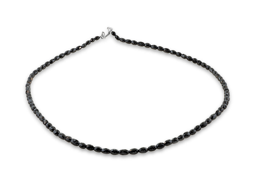 Oval Black Diamond Beaded Necklace