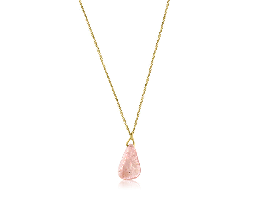 Pink Aquamarine Candy Drop Necklace