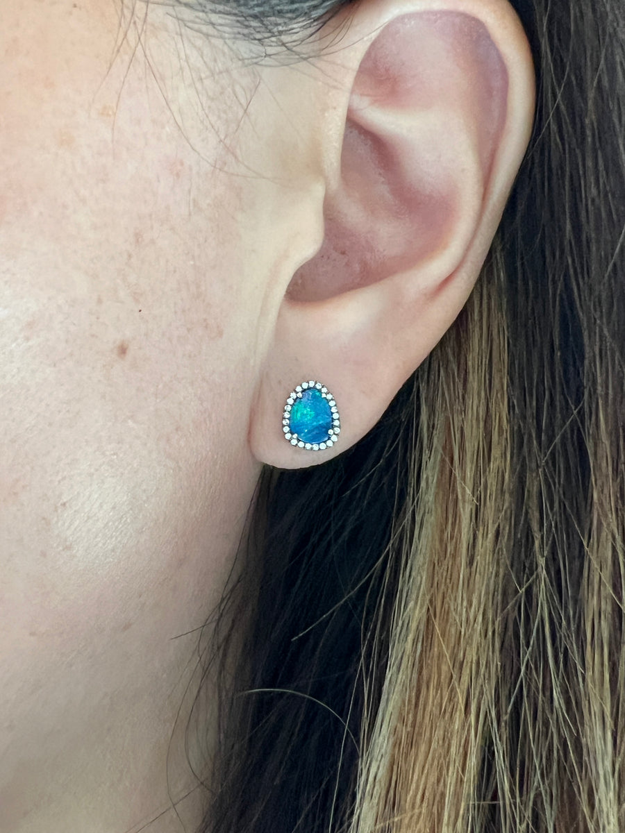Asymmetrical Opal Earrings