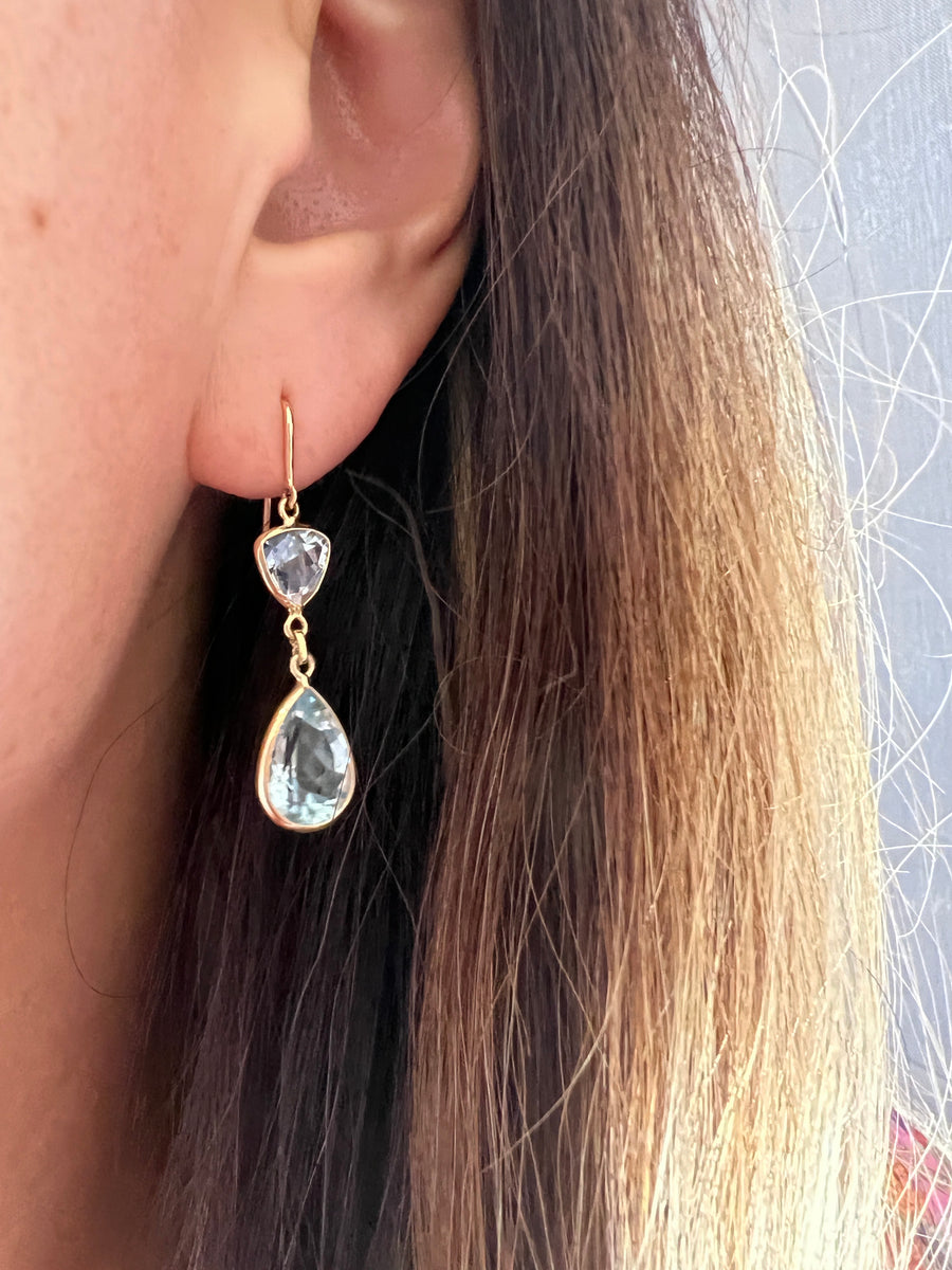 Aquamarine Double Drop Earrings