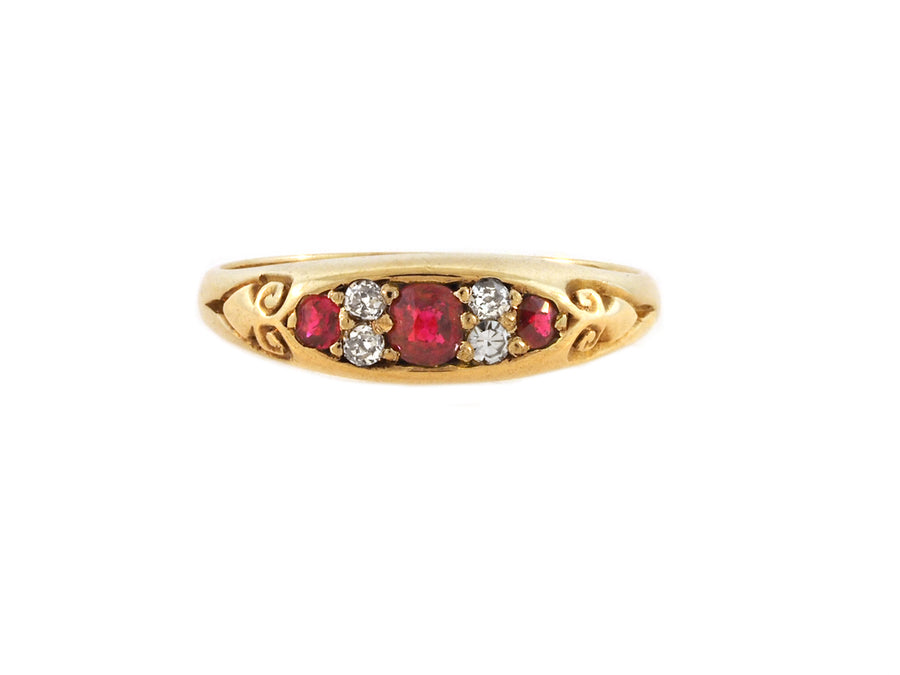 Antique Victorian Ruby and Diamond Ring