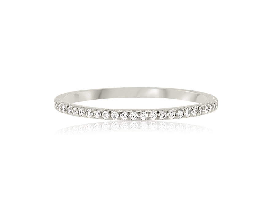 Platinum Mini Linea French Pave Diamond Eternity Ring
