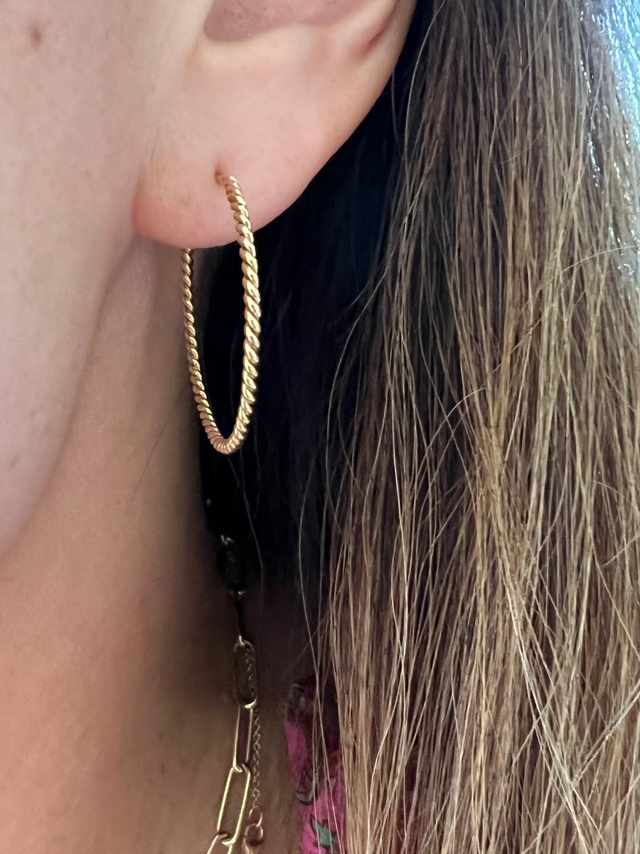 Yellow Gold Twisted Hoops