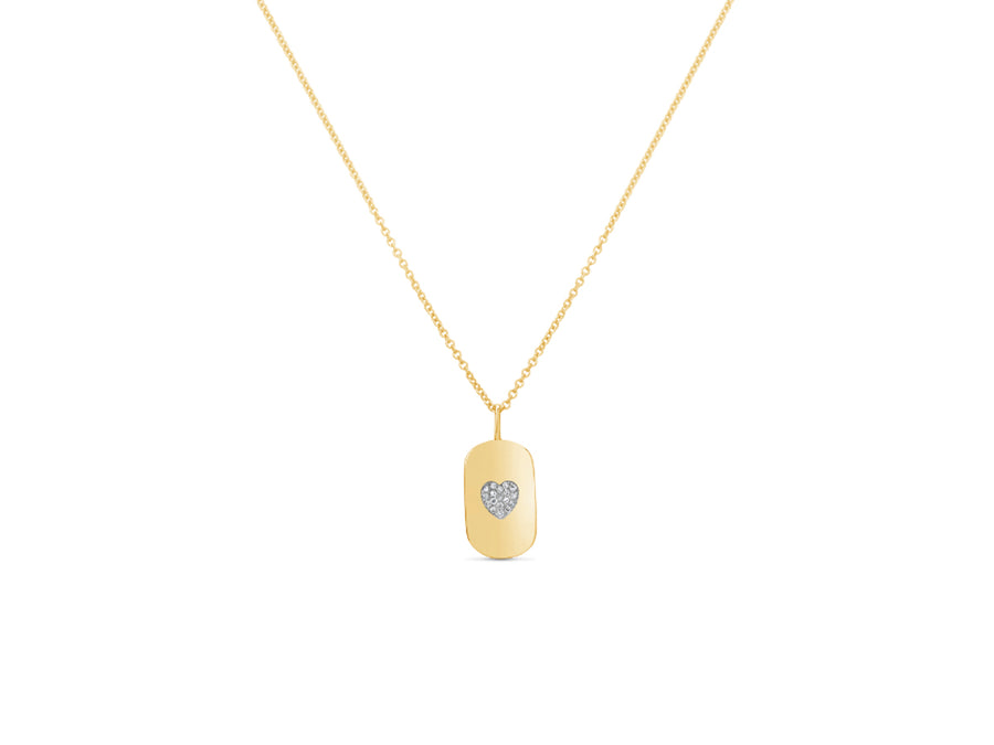 Diamond Heart Tag Necklace