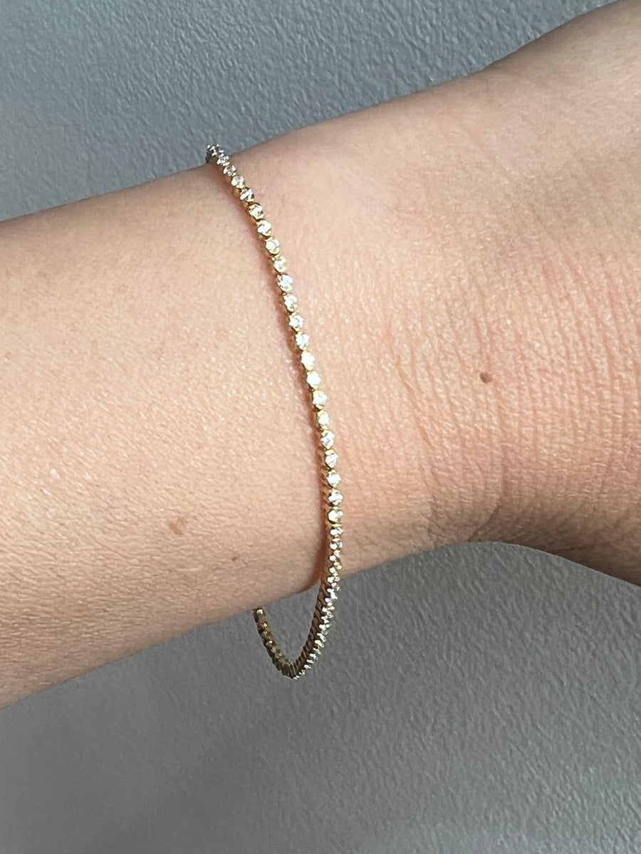 Mini Gold Diamond Tennis Bracelet