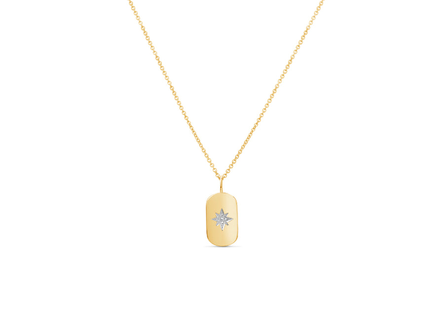 Starburst Diamond Tag Necklace